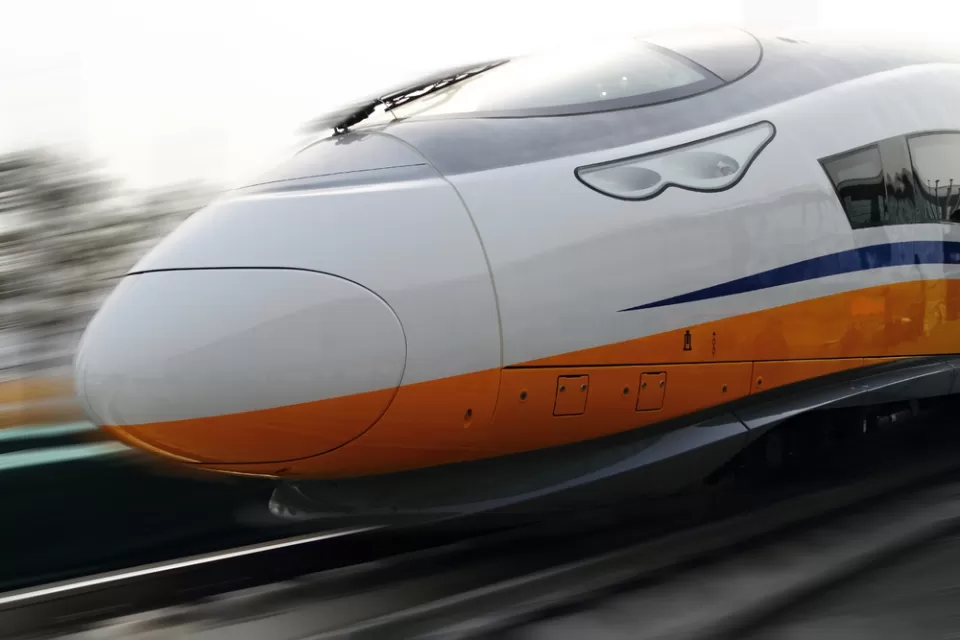Modern high speed bullet train in China